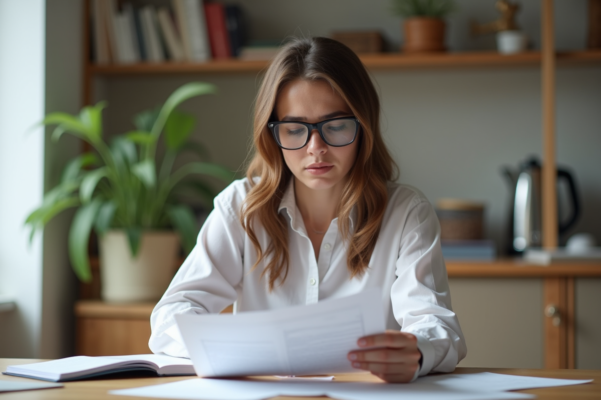 Jeune femme concentrée à gérer ses prêts étudiants