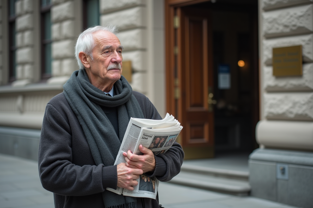 Homme canadien devant un bâtiment gouvernemental